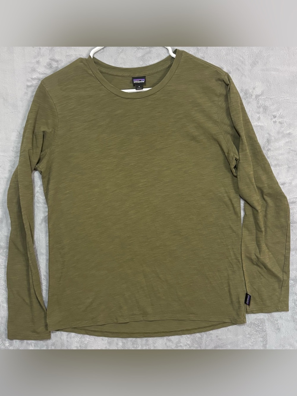 Patagonia Long Sleeve Slub Cotton Crewneck Tee Olive Green M